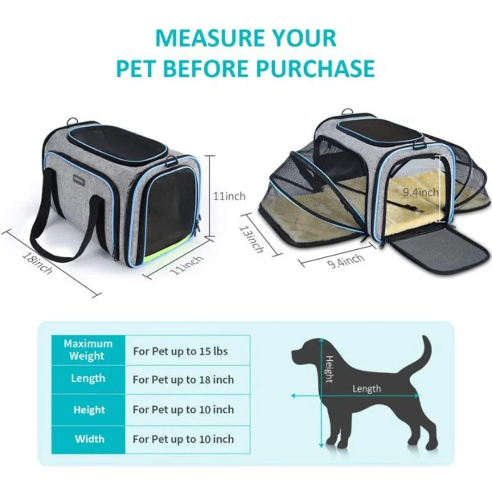 Blue 4 pounds foldable pet bag Catard dog dog home flight portable